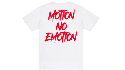 Motion No Emotion Tee (White & Red)