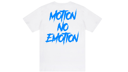 Motion No Emotion Tee (White & Blue)