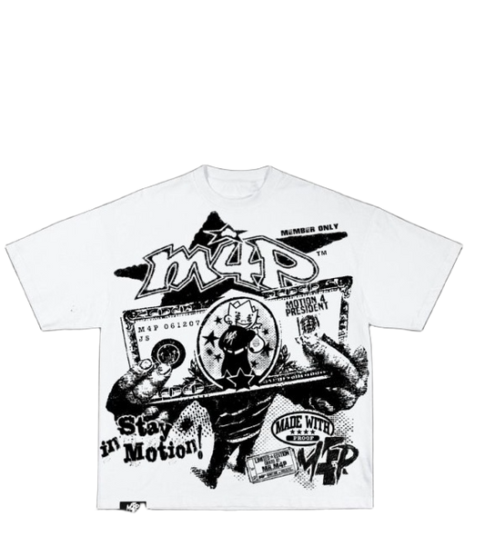 Money is Motion White (Crop Boxey Tee)